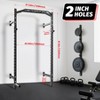 Wall Mounted Power Rack, 1600LB Commercial Squat Rack for Home Gym with Multi-Grip Pull Up Bar, J-Cups & Landmine Attachment for Home and Garage Gym - 3 of 4
