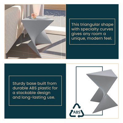 Randolph Grey Triangular ABS Plastic Side Tables Set of 4