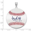 Black Bow Jewelry Sterling Silver George Brett Signature LG Enamel Baseball Pendant - 4 of 4