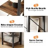 6 Tier Storage Rack Rustic Corner Shelf Metal Frame Small Freestanding Bookshelves Industrial Display Stand for Bedroom, Living Room - 4 of 4