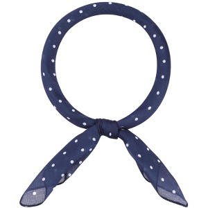 INSPIRE CHIC Women Polka Dots Cotton Linen Retro Solid Color Plain Square Neck Scarves 1Pc - 1 of 4
