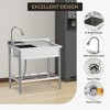 Stainless Steel Utility Sink Freestanding, Single Bowl Kitchen Sink with Countertop, Storage Shelf, Laundry Tub for Garage Shop Outdoor - 4 of 4