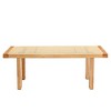 Modern And Minimalist Rectangular Rattan Tabletop With Rubber Wooden Legs, Imitation Rattan Woven Chinese Side Table - 3 of 4