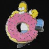 The Simpsons Men's Hoodie Homer Eating Giant Donut Adult Pullover Hoodie - 2 of 4