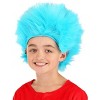 HalloweenCostumes.com    Dr. Seuss Thing 1 & Thing 2 Plush Costume Wig for Kids, Blue - image 3 of 4