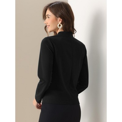 INSPIRE CHIC Women's Open Front Long Sleeve Business Work Office Blazer Black Medium — фото 4