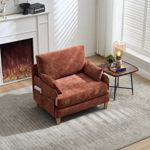 PAGED Convertible 3-in-1 Accent Lounge Chair Bed with Side Pockets & 3 Pillows,Upholstered Sleeper Chair Sofa for Living Room,Study - 1 of 4