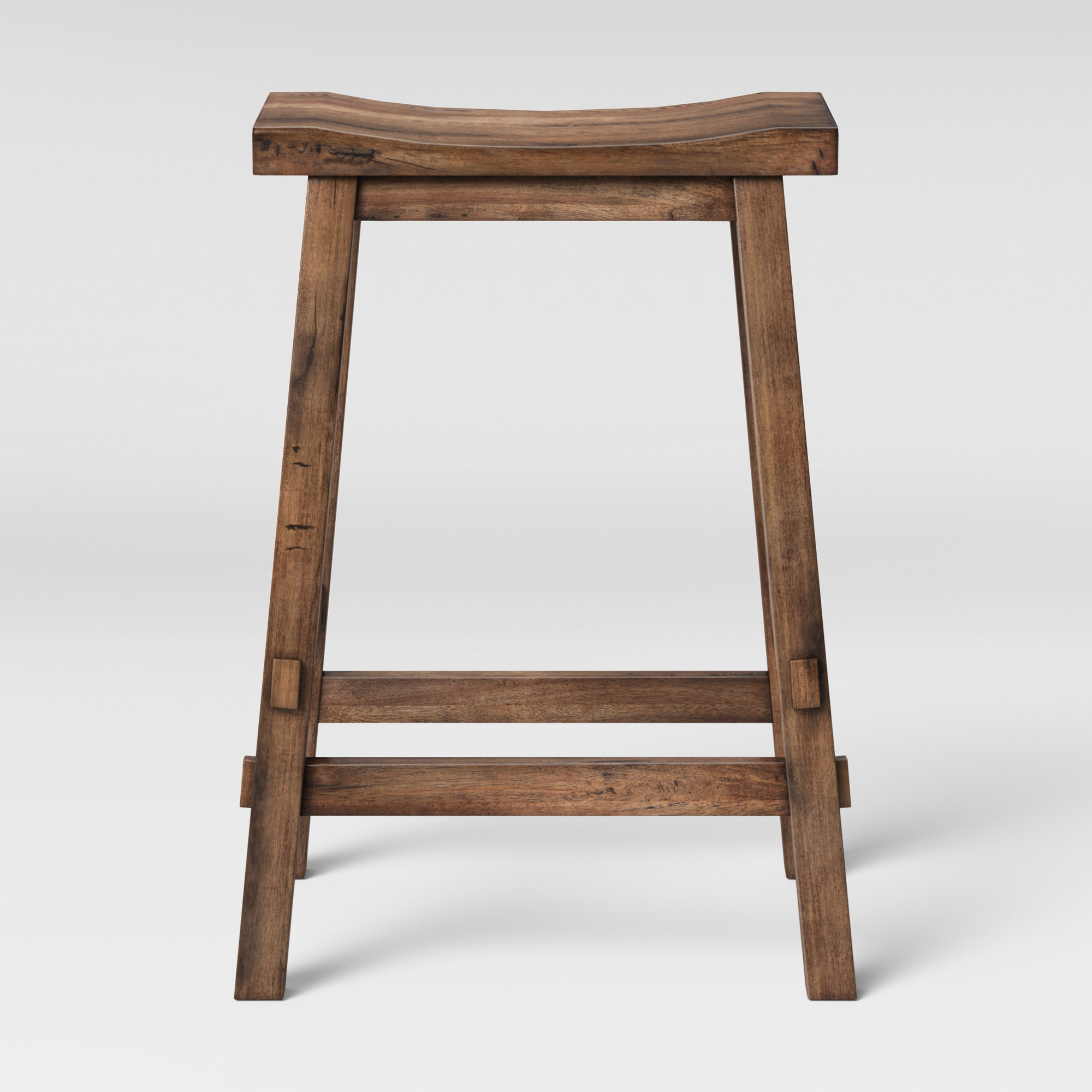 Halifax 23.81" Farmhouse Wood Counter Height Barstool with Footrest Brown - Threshold™