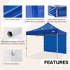 EAGLE PEAK 10x10 Heavy Duty Pop up Commercial Canopy Tent with One Removable Sidewall and Roller Bag, Blue - 4 of 4