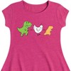 Girls' - Instant Message - Dinosaur Fit & Flair Cap Sleeve Graphic Dress - 2 of 4