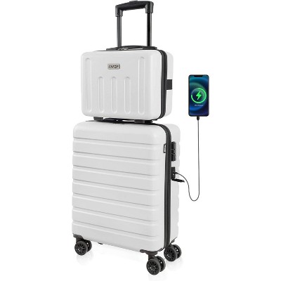 Luupatchy Business 20 inches Carry On Luggage 14 inches Mini Cosmetic Cases Luggage Sets,with Expandable Spinner and TSA Lock Business for Men Women