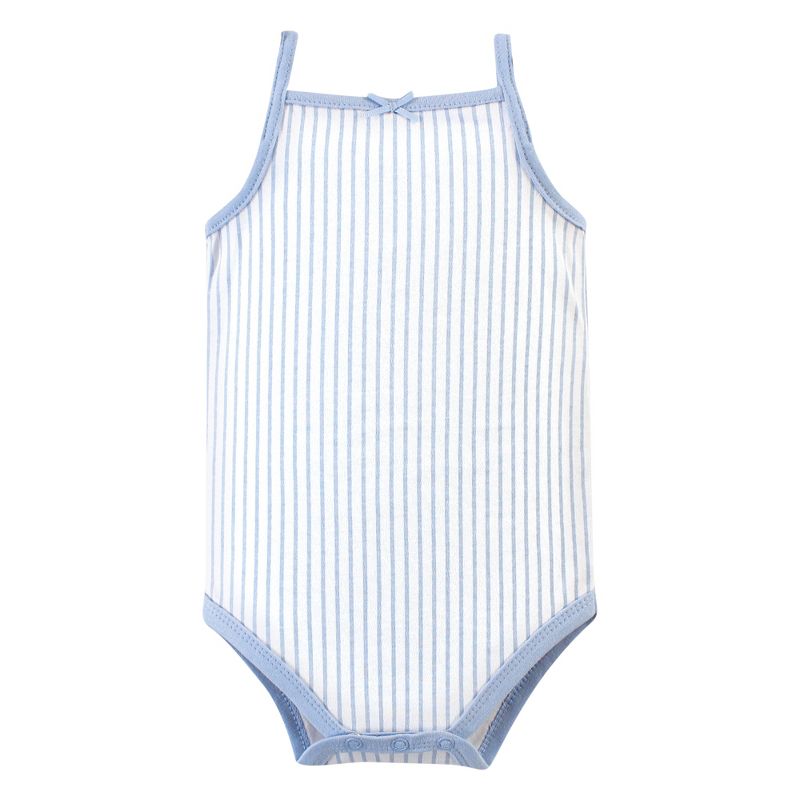 Hudson Baby Infant Girl Cotton Sleeveless Bodysuits 5pk, Lemon, 4 of 8