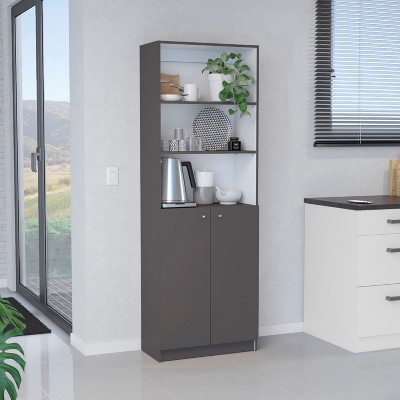 NicBex Bookcases for Living Room 71.7" H Storage Cabinet Bookshelf with 5 Shelves and 2 Doors for Home Office