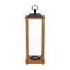 HomeRoots 24" Brown And Black Geometric Metal And Solid Wood Floor Lantern Candle Holder - 4 of 4
