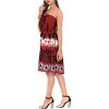 LA LEELA Women's Tube Dress Party Dress One Size Brick Red Palm Tree Floral - 2 of 4