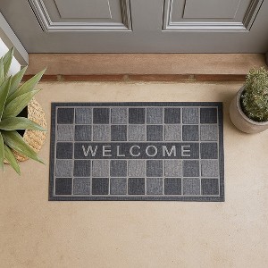 Evideco French Home Goods Welcome Rubber Door Mat 30x17 Inches - 1 of 4