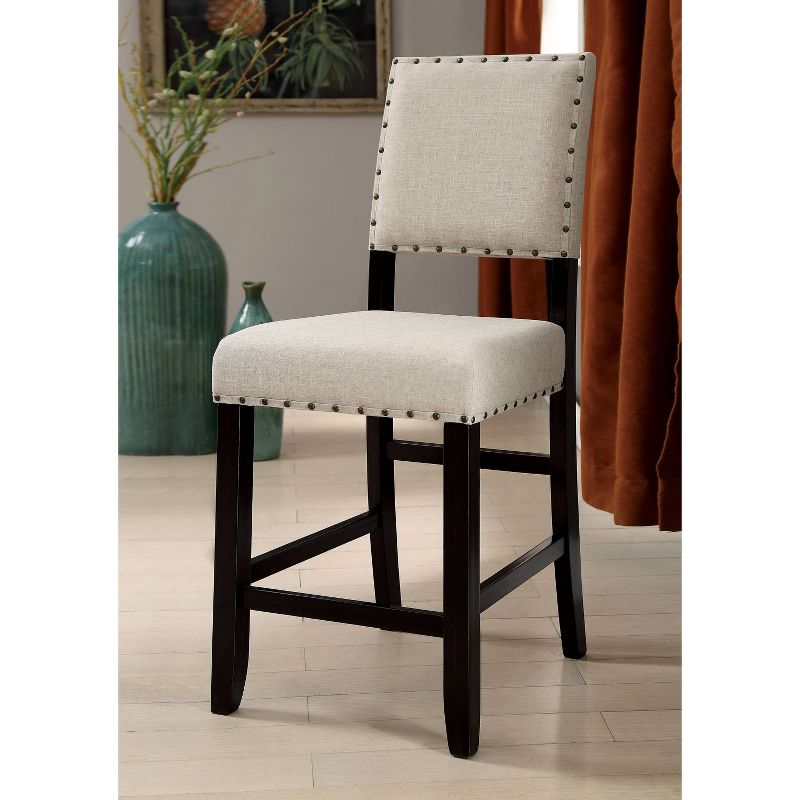 2pk Eliza Button Tufted Counter Height Barstool Black/Beige - HOMES: Inside + Out, 2 of 6