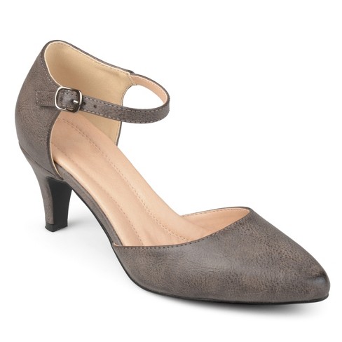 Taupe low outlet heel shoes