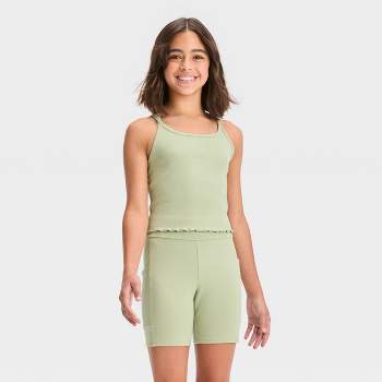 Girls\' Ribbed Green Cat Jack™ Sleeve Target - & : T-shirt Short Xxl
