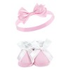 Hudson Baby Infant Girls Headband and Socks Set, Pink Gray, 0-9 Months - 3 of 4