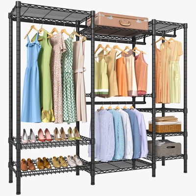 Vipek S3 I2 Heavy Duty Garment Rack With Adjustable Shoe Rack, Free  Standing Clothes Rack Custom Closet Rack, Black : Target