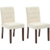 Acekool Upholstered Dining Chairs Set of 2, Modern Parsons Design with Soft Linen Fabric & Sturdy Wood Legs for Dining Room - 2 of 4
