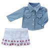 Sophia’s Chambray Shirt & White Denim Skirt for 18” Dolls, Light Blue - 2 of 2