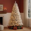 HomeRoots 7' White Pre Lit Full Flocked Fir Christmas Tree - 2 of 4