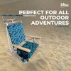 Bliss Hammocks Folding Beach Chair, Adjustable Recliner, Outdoor Backpack Seat with Canopy and Storage Pouch, 275 lb Capacity, Blue Flower - 2 of 4