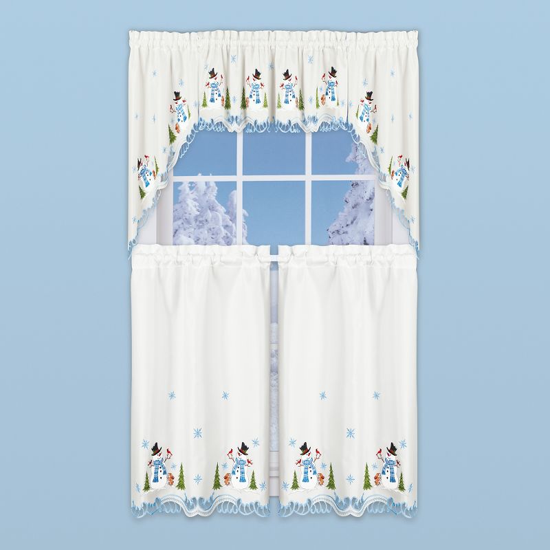 Collections Etc Snowman Embroider Curtains, 3 of 4