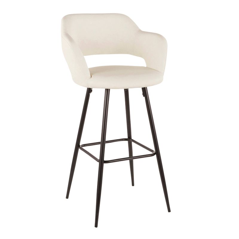 Set of 2 Margarite Contemporary Barstools Faux Leather Cream - LumiSource, 3 of 11