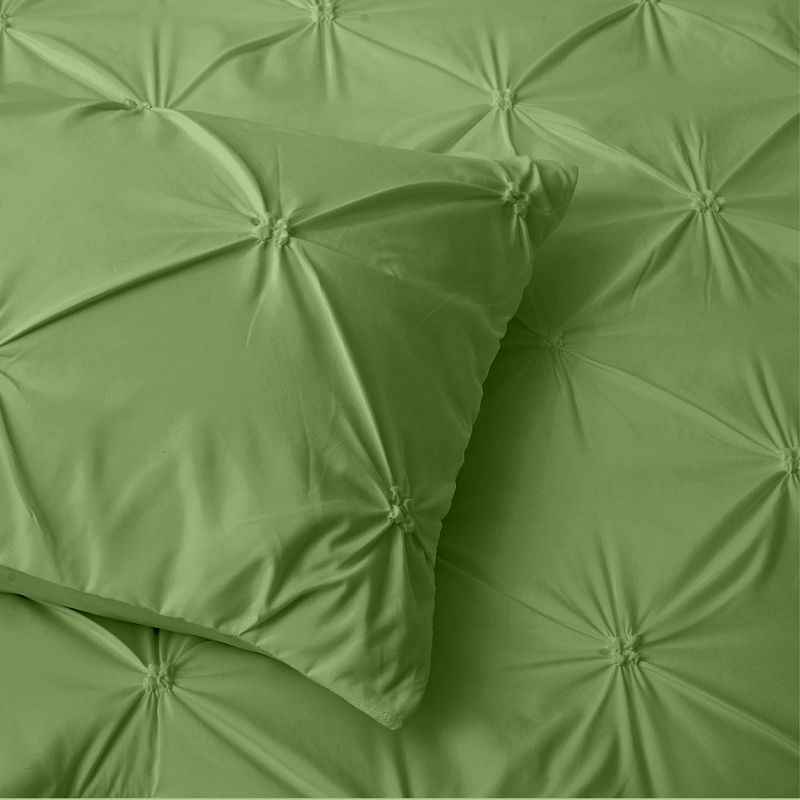 Peace Nest Pintuck Comforter Set, Bedding Set for All Season, Comforter and Pillowcases Set, Green, 4 of 7