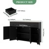 55" Sideboard Buffet Cabinet with Storage, Minimalist Kitchen Storage Cabinet with Adjustable Shelf 3 Drawers & 4 Doors for Dining Living Room- White - 4 of 4