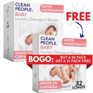 Clean People Laundry Detergent Sheets - Laundry Soap - Ultra Concentrated, Recyclable Packaging, Stain Fighting - 1 of 4