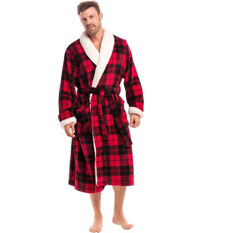 Men's Warm Robe, Cozy Plush Fleece Bathrobe, 3 of 6