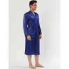 Lars Amadeus Men's Solid Satin Robe Long Sleeve Sleepwear Pajama Bathrobe - 2 of 4