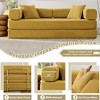 QingMoon Folding Sofa Bed, Convertible Loveseat Sleeper Bed, Corduroy Compression Couch, Floor Lazy Chaise Lounge with Pull Out Bed for Living Room - 3 of 4