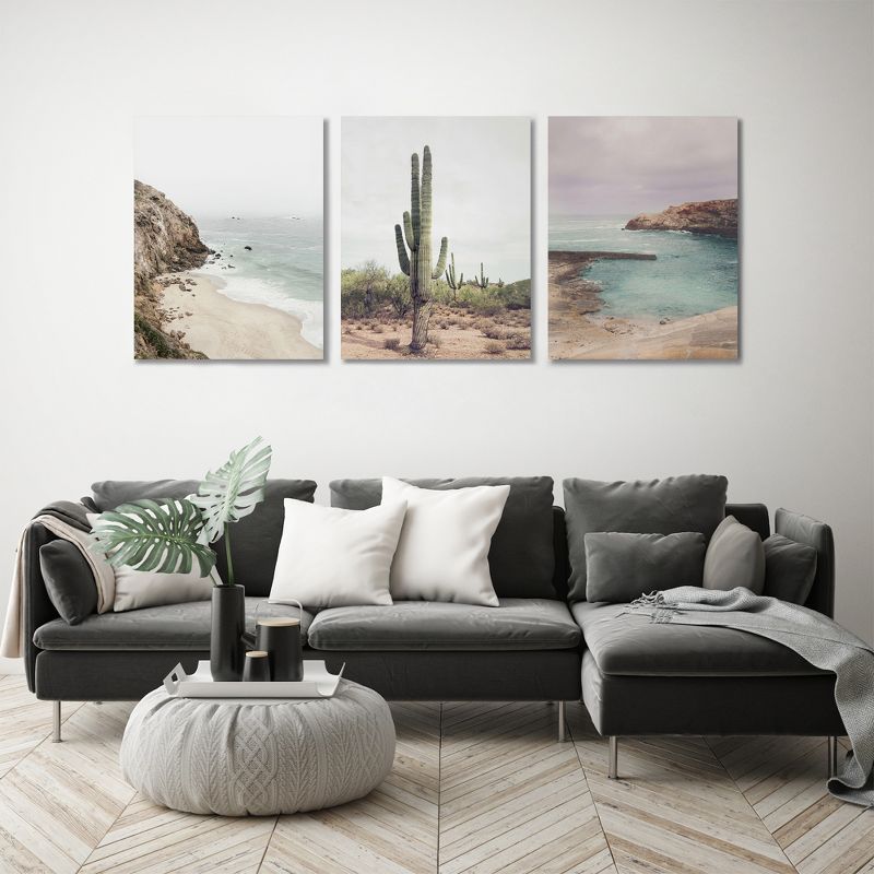 Americanflat Coastal Botanical Triptych Natural Photography By Sisi And Seb Triptych Wall Art - Set Of 3 Canvas Prints, 4 of 5