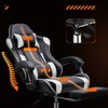 FONTOI Office Chair with Footrest and Removable Headrest and Waist pillow, Leather Recliner with Fixed-up Armrests, White, 27.55"*48.62"*27.55" - 4 of 4