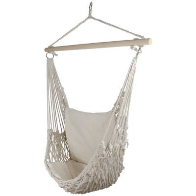 Northlight 35.25" x 46" Macrame Hammock Chair with Wooden Bar