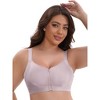 INSPIRE CHIC Women's Zip Front U-Neck Lift Up Wirefree Soft Full Cup Breathable Comfortable Sports Bras - 4 of 4