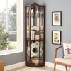 FONTOI Display Cabinet Corner Cabinet with Adjustable Shelves, Carved Display Storage Perfect for Home or Office, Dark Cherry, 16.73"*71.93"*16.73" - 4 of 4