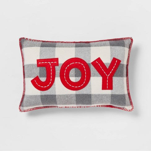 16x16 Reversible 'Happy Holidays' Gingerbread Men to Polka Dot Square  Christmas Throw Pillow Pink/Red - Wondershop™