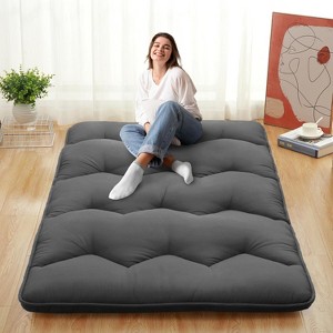 Foldable Japanese Futon Mattress, 3-in-1 Floor Sleeping Mat with 5-Layer Design, Roll Up Tatami Bed for Apartments & Travel - 1 of 4