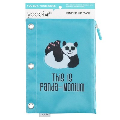Binder Zip Pencil Case Panda-Monium Blue - Yoobi™