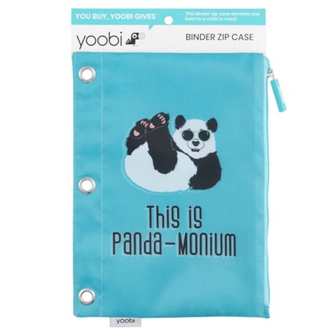 Binder Zip Pencil Case Panda Monium Blue Yoobi Target