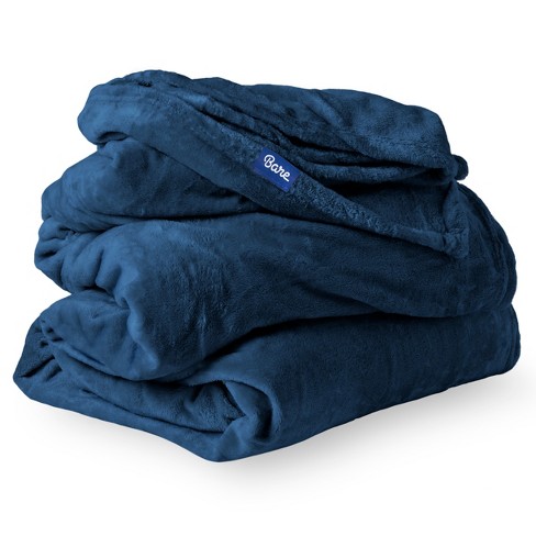 Dark Blue Microplush Twin/twin Xl Fleece Blanket By Bare Home : Target