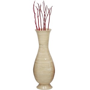Uniquewise Tall Modern Decorative Floor Vase: Handmade, Natural Bamboo Finish, Contemporary Home Décor, Handcrafted Bamboo - 1 of 4