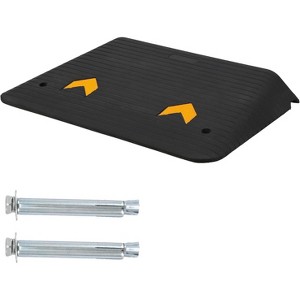 3.5" Duty Rubber Wheelchair Ramp,Portable and Fixable,Suitable for Wheelchair,Home Steps, Stairs, Entry, Threshold, Doorways, 33000LBS Capacity,Black - 1 of 4