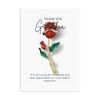 Anna-Kaci Red Rose Flower Enamel Gold Tone Stem Brooch Pin Clear Rhinestones with Family or Friend Gift Message Card & Envelope - 2 of 4